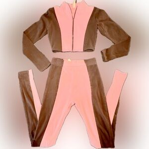 Pink and brown  2-piece tracksuit set